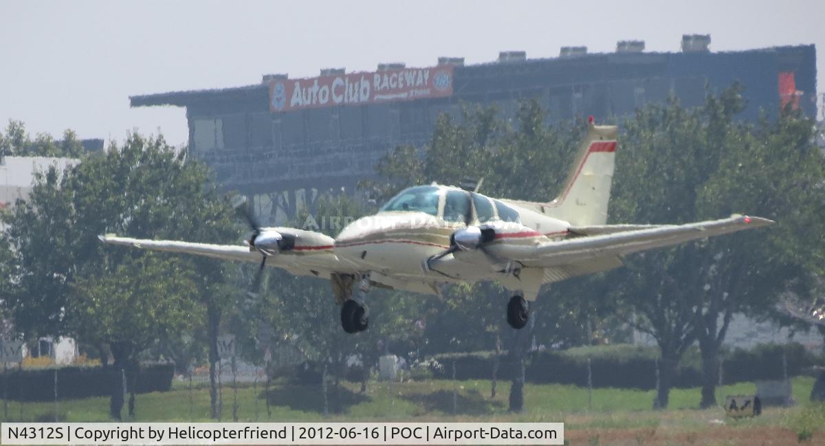 N4312S, 1975 Beech 95-B55 (T42A) Baron C/N TC-1866, On final for 26L