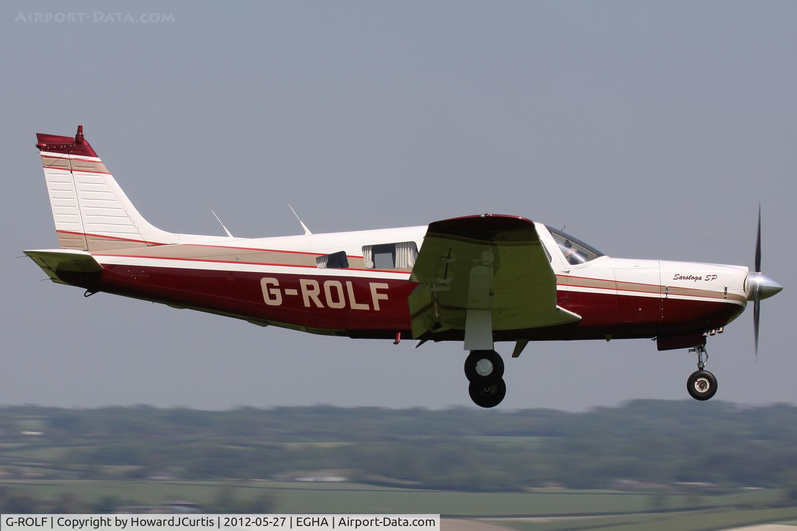 G-ROLF, 1980 Piper PA-32R-301 Saratoga SP C/N 32R-8113018, Coming in to land on runway 08.