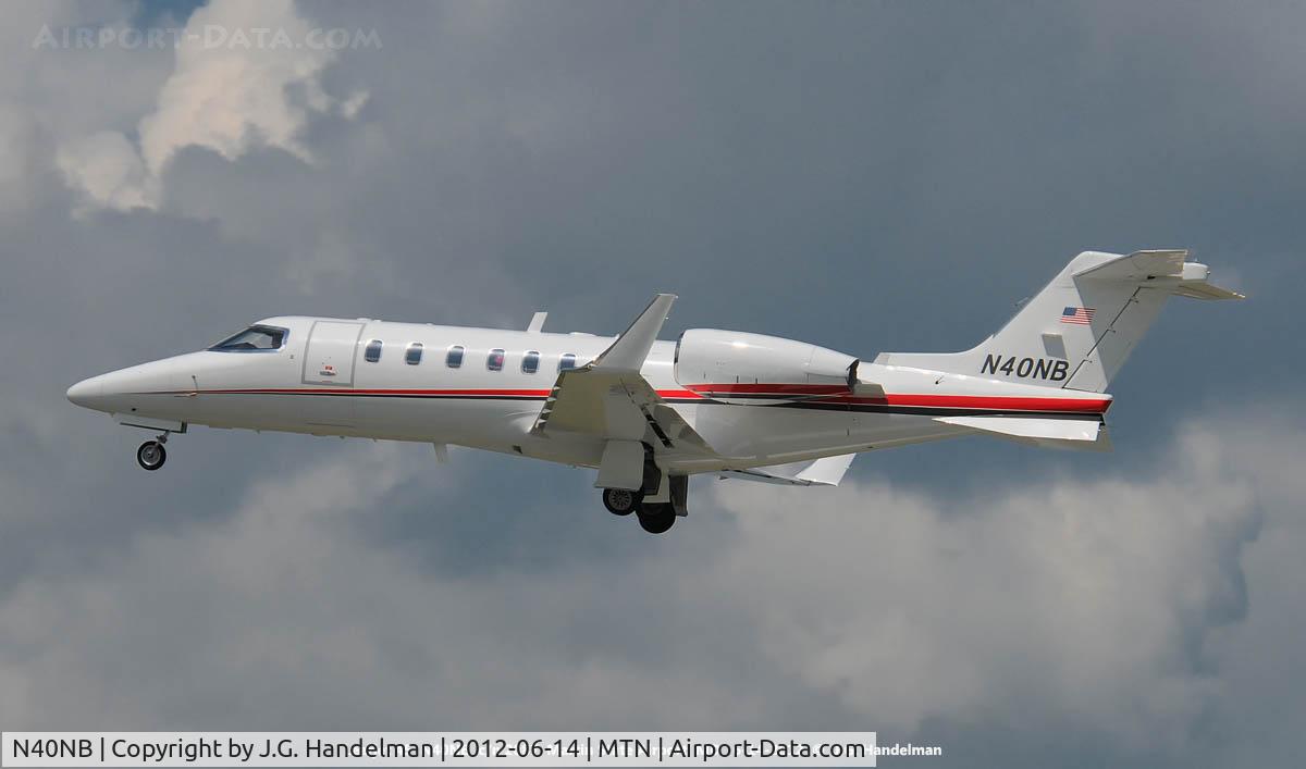 N40NB, 2007 Learjet Inc 45 C/N 2087, take off at Martin State