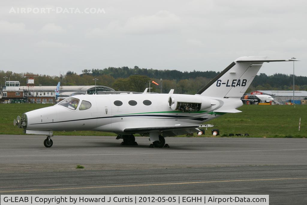 G-LEAB, 2008 Cessna 510 Citation Mustang Citation Mustang C/N 510-0073, Unusual shot of the aircraft doing engine runs with several panels missing.