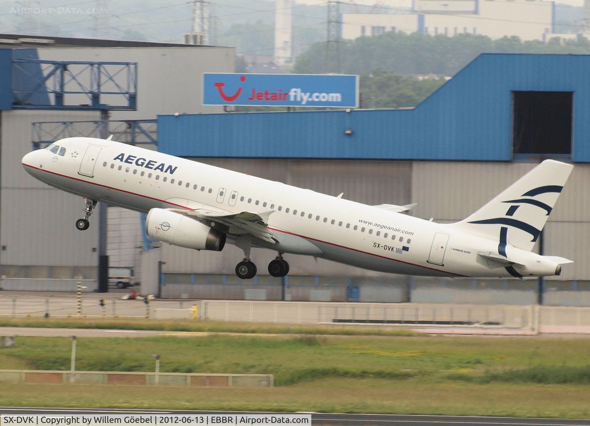 SX-DVK, 2008 Airbus A320-232 C/N 3392, Take off from Brussel Airport