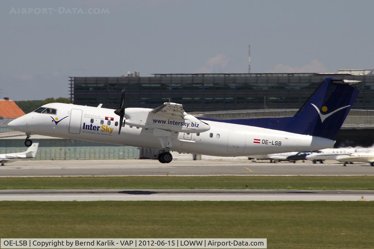 OE-LSB, 1998 De Havilland Canada DHC-8-314Q Dash 8 C/N 525, Climbing out of Rwy 29
