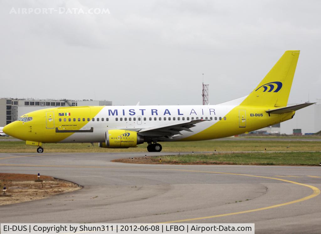 EI-DUS, 1988 Boeing 737-3M8(QC) C/N 24021, Taxiing holding point rwy 32R in new c/s