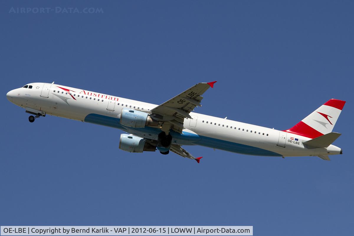 OE-LBE, 1998 Airbus A321-211 C/N 935, Climbing out of Rwy 29