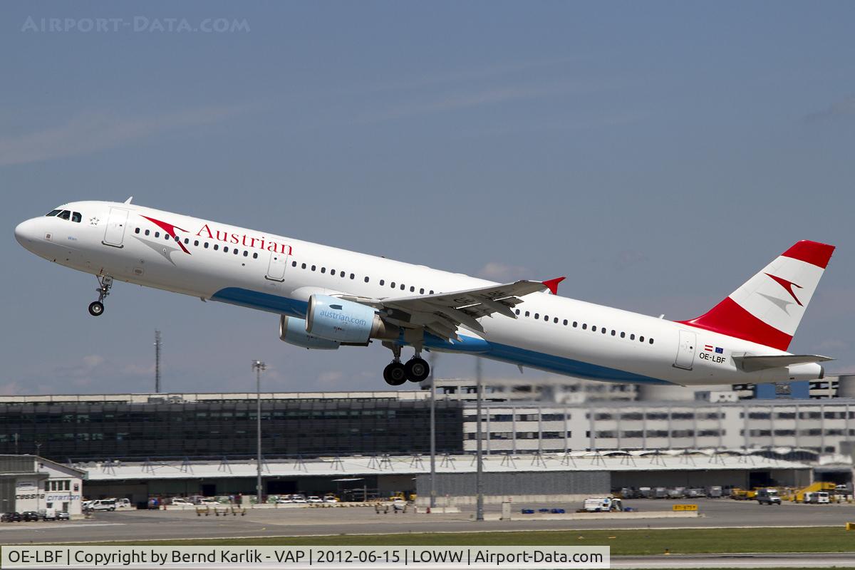 OE-LBF, 2001 Airbus A321-211 C/N 1458, Climbing out of Rwy 29