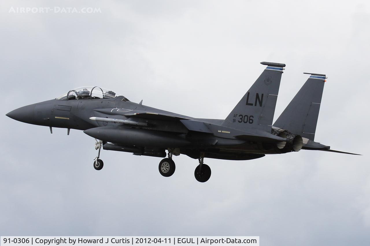 91-0306, 1991 McDonnell Douglas F-15E Strike Eagle C/N 1213/E171, Operated by 492nd FS/48th FW, based here.