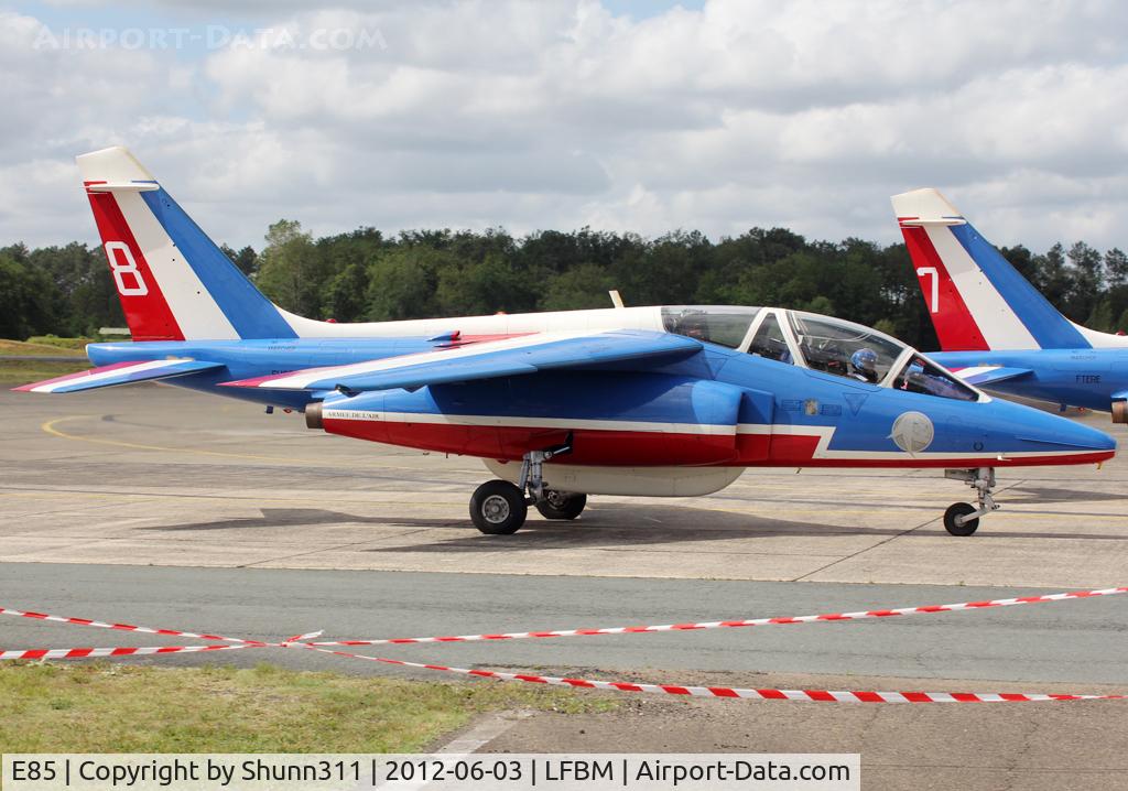 E85, Dassault-Dornier Alpha Jet E C/N E85, Demo flight during LFBM Open Day 2012... Registered as F-UGFF