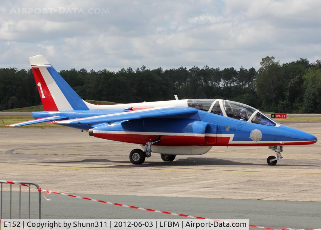 E152, Dassault-Dornier Alpha Jet E C/N E152, Demo flight during LFBM Open Day 2012... Now French Air Force Partrol as F-UHRT/1
