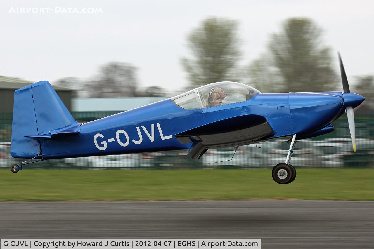 G-OJVL, 2012 Vans RV-6 C/N PFA 181-12441, Privately owned. At the LAA fly-in here. Venturing out from its Bournemouth base.