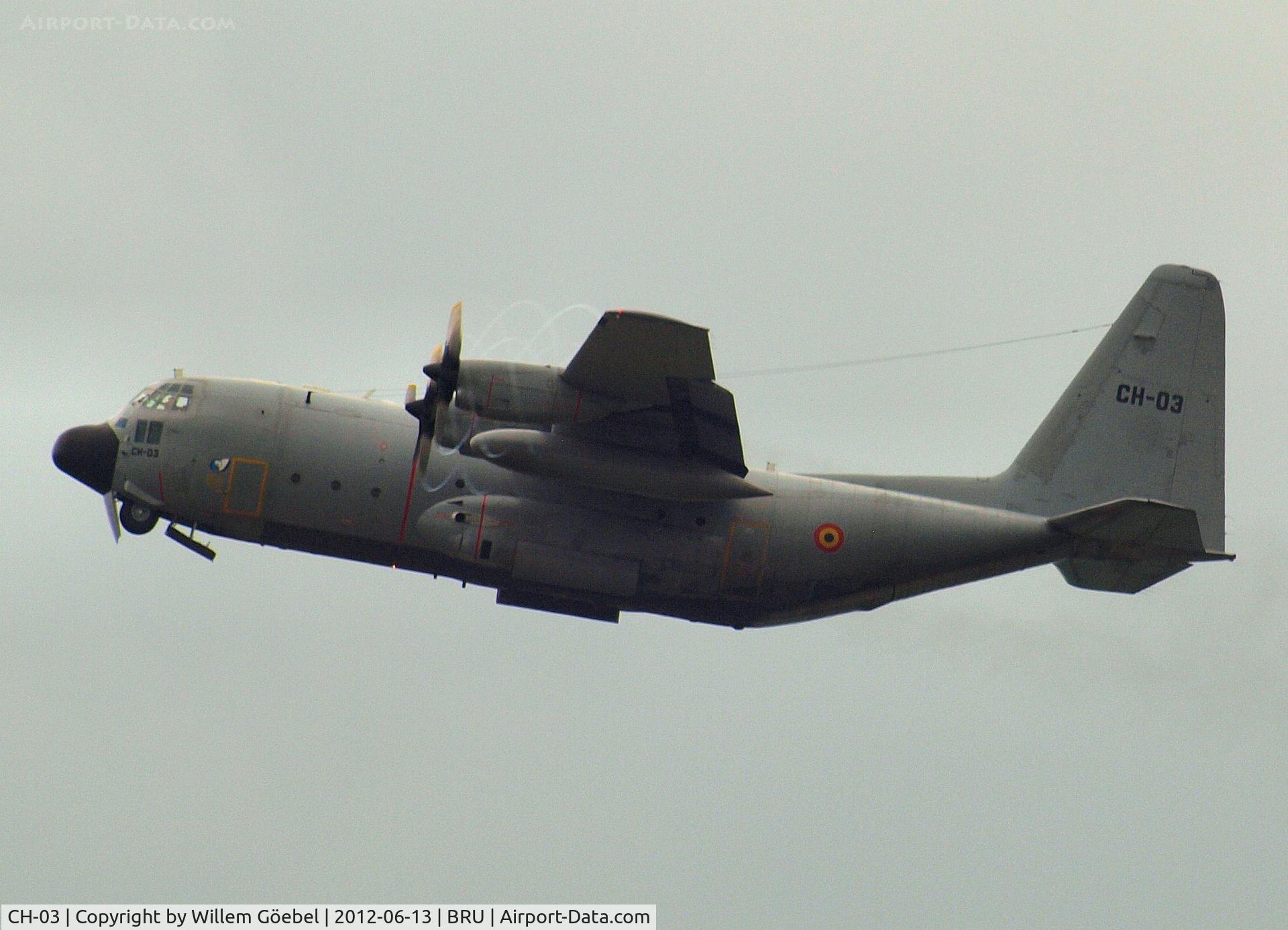 CH-03, 1972 Lockheed C-130H Hercules C/N 382-4461, Take off from Brussel Airport
