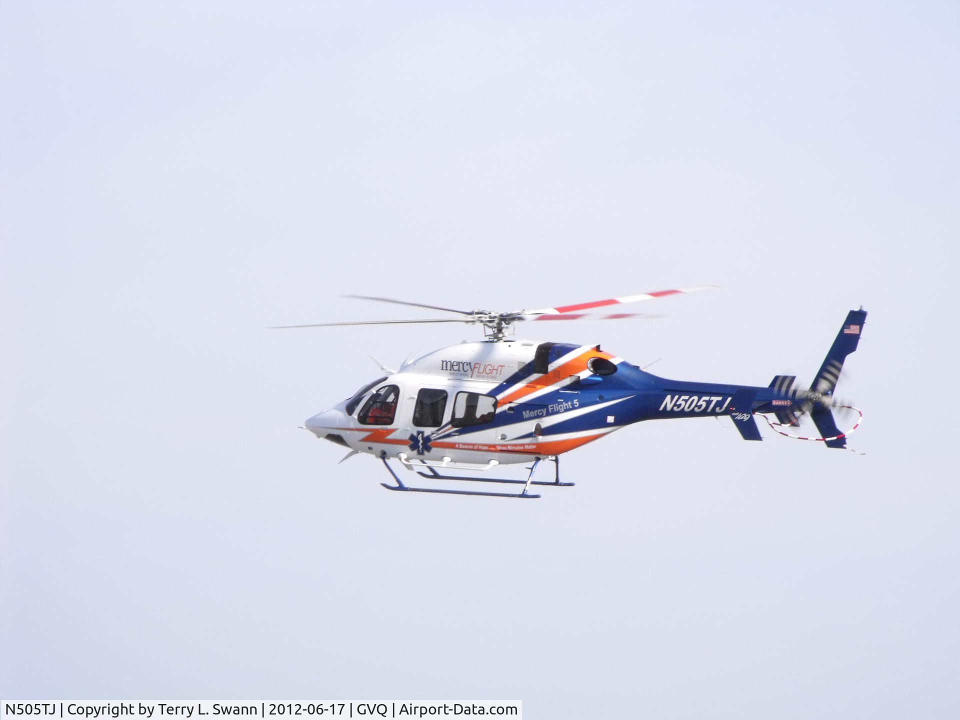 N505TJ, Bell 429 GlobalRanger C/N 57029, Back from a flight during the Batavia Fly-In-Breakfast.T
