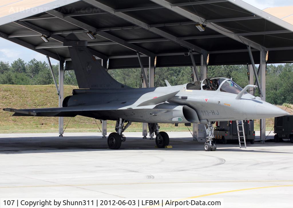 107, Dassault Rafale C C/N 107, Used as spare during LFBM Open Day 2012... Recoded as 113-HJ