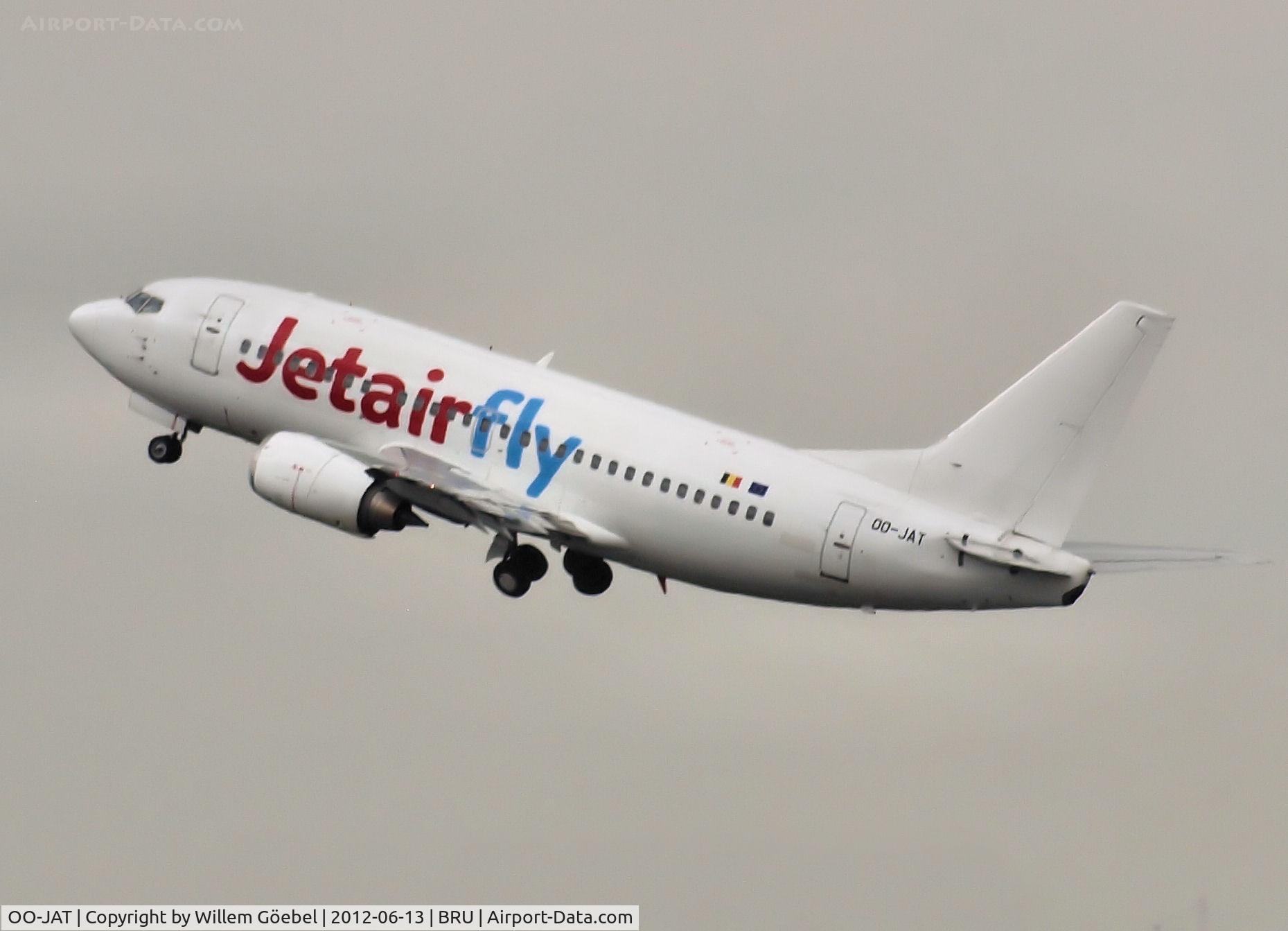 OO-JAT, 1990 Boeing 737-5K5 C/N 24927, Take off from Brussel Airport
