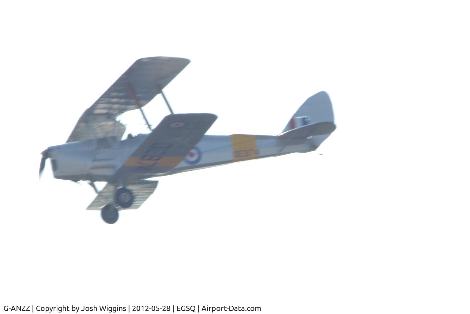 G-ANZZ, 1944 De Havilland DH-82A Tiger Moth II C/N 85834, G-ANZZ into Clacton 28-5-12 (Apologies on quality)