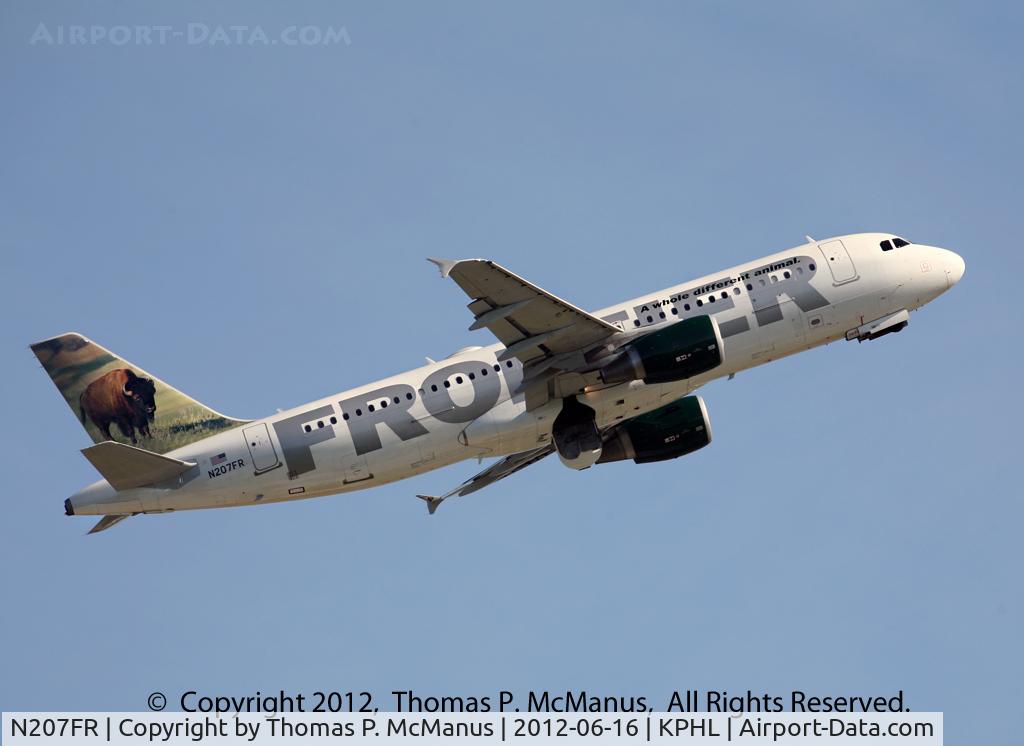 N207FR, 2010 Airbus A320-214 C/N 4307, Frontier 17 displaying tailart 