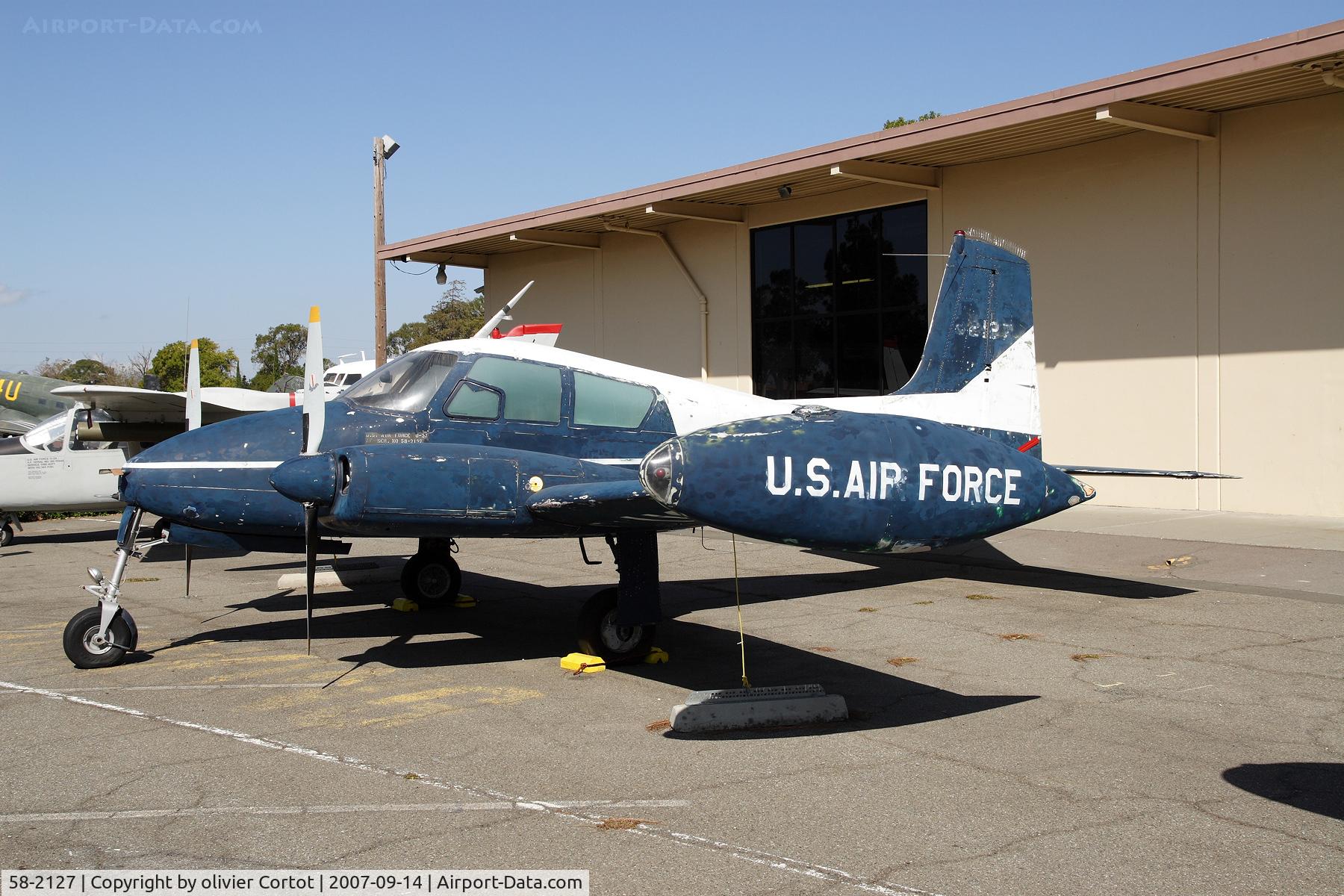 58-2127, 1957 Cessna U-3A Blue Canoe (310A) C/N 38101, Tavis AFB museum