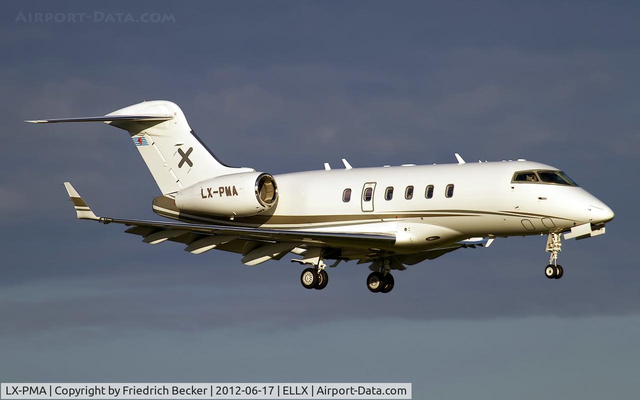 LX-PMA, 2006 Bombardier Challenger 300 (BD-100-1A10) C/N 20097, on final RW24