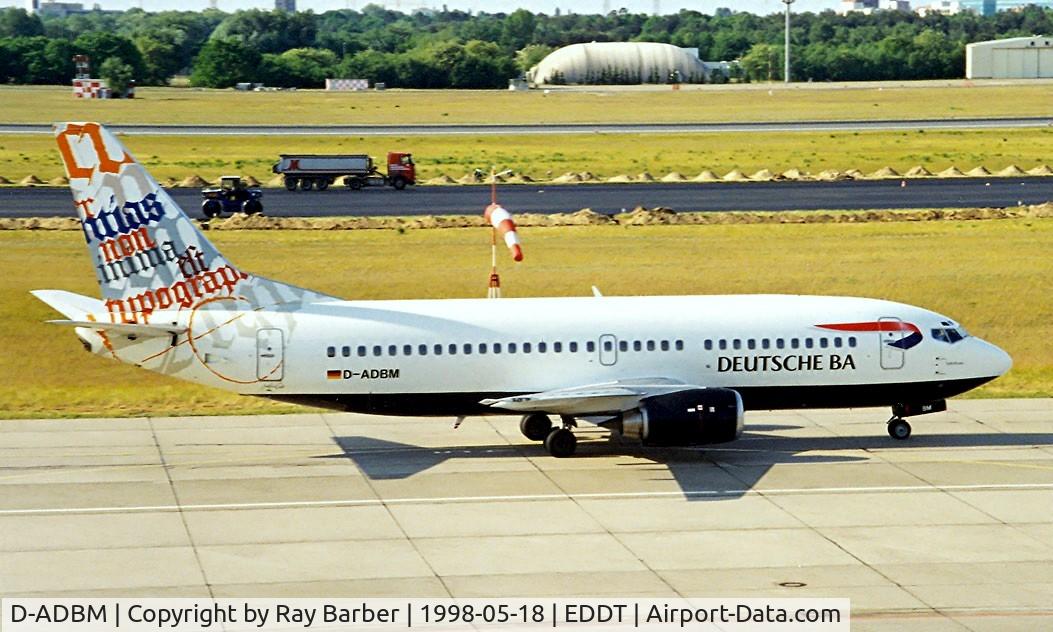 D-ADBM, 1997 Boeing 737-31S C/N 29057, Boeing 737-31S [29057] (Deutsche BA) Berlin-Tegel~D 18/05/1998. Taken from slide.