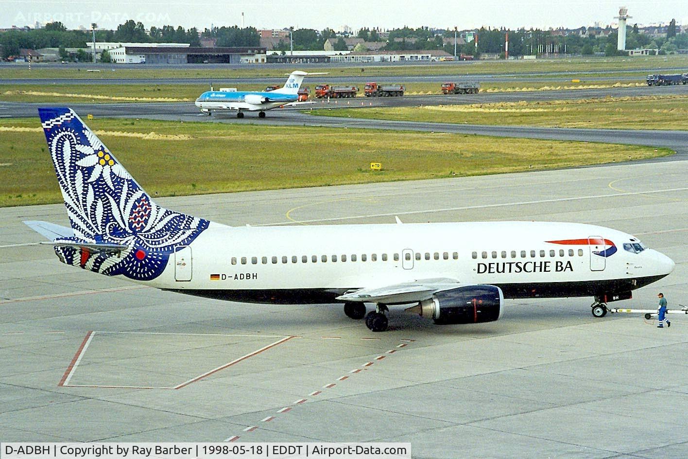 D-ADBH, 1994 Boeing 737-3L9 C/N 27336, Boeing 737-3L9 [27336] (Deutsche BA) Berlin-Tegel~D 18/05/1998. Taken from slide.