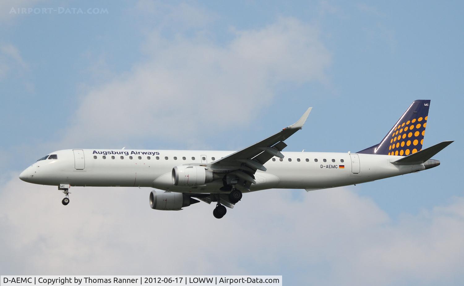 D-AEMC, 2009 Embraer 195LR (ERJ-190-200LR) C/N 19000300, Augsburg Airways Embraer 190