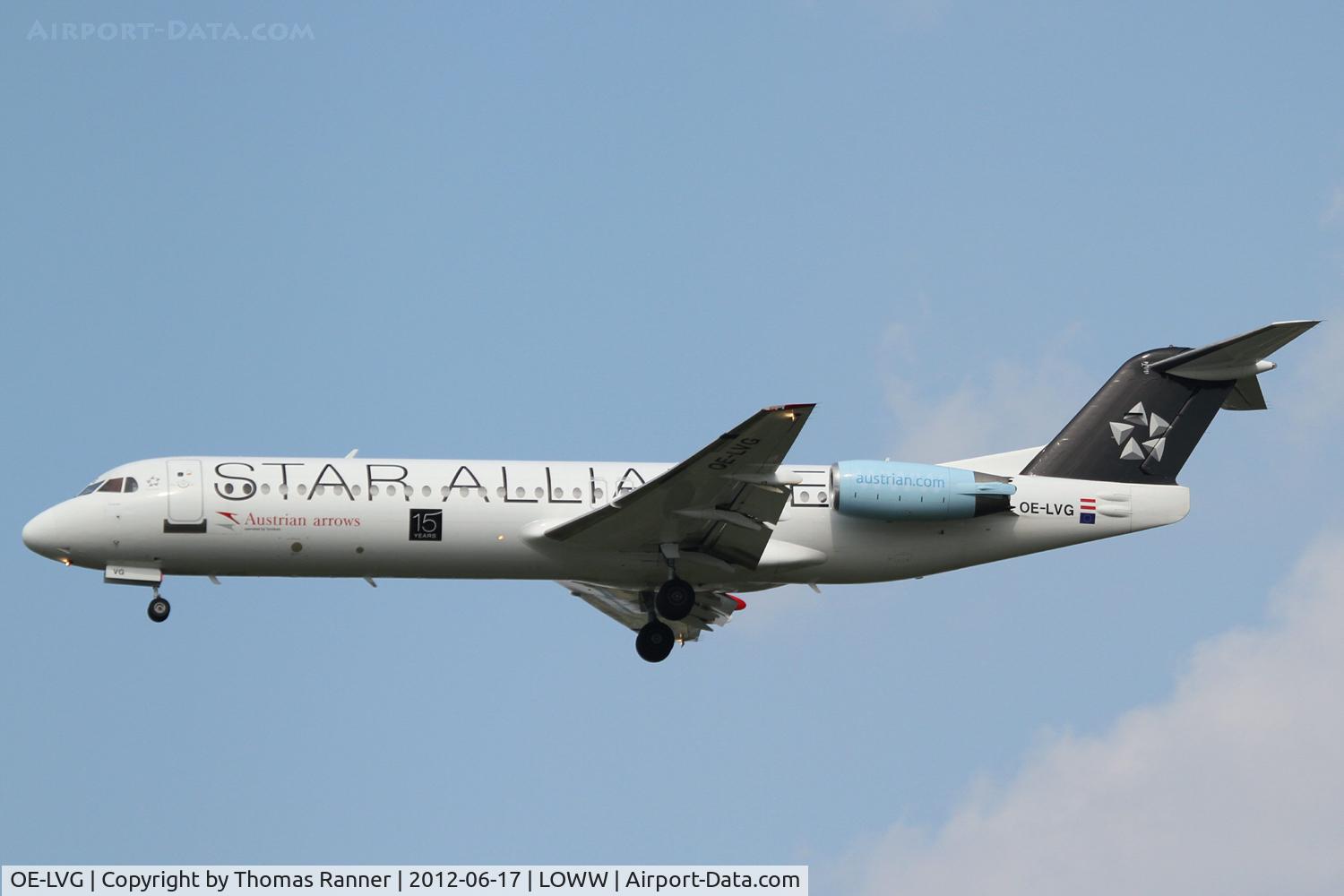 OE-LVG, 1994 Fokker 100 (F-28-0100) C/N 11520, Austrian Arrows Fokker 100 now with 15 years sticker