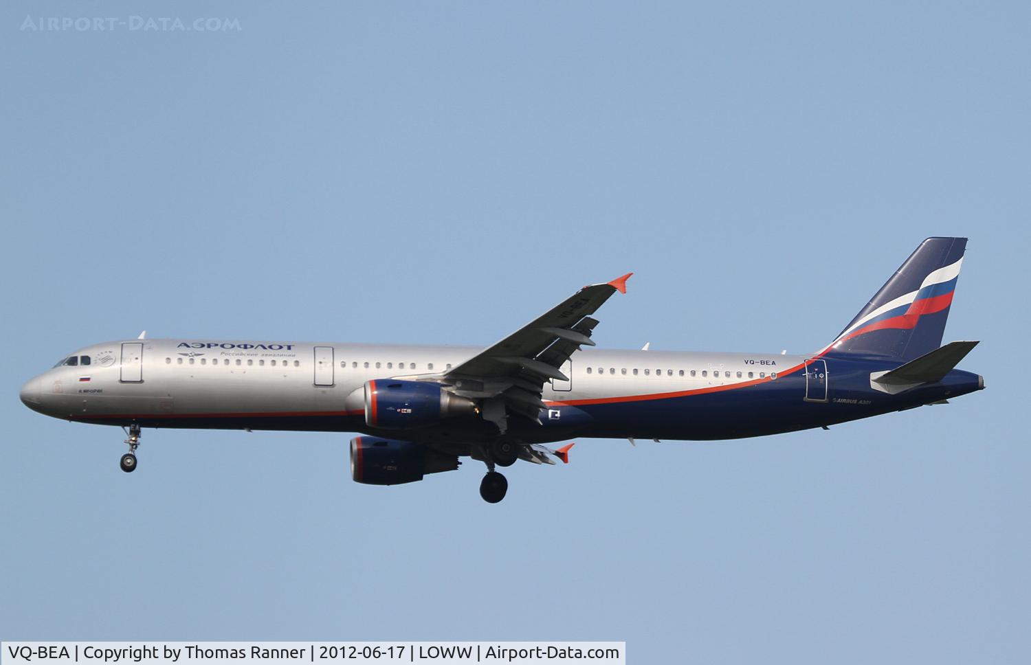 VQ-BEA, 2009 Airbus A321-211 C/N 4058, Aeroflot Airbus A321