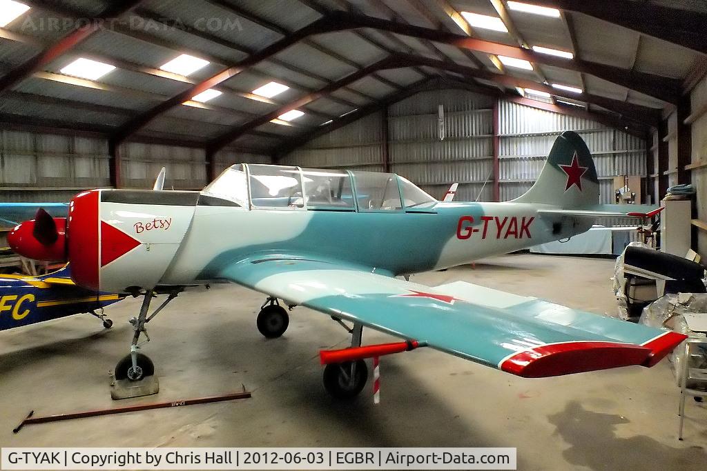 G-TYAK, 1989 Bacau Yak-52 C/N 899907, at Breighton Aerodrome, North Yorkshire