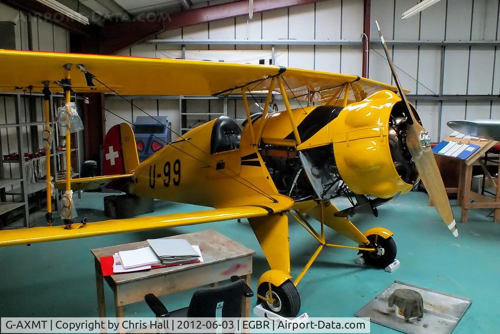 G-AXMT, 1938 Bucker Bu-133C Jungmeister C/N 46, at Breighton Aerodrome, North Yorkshire