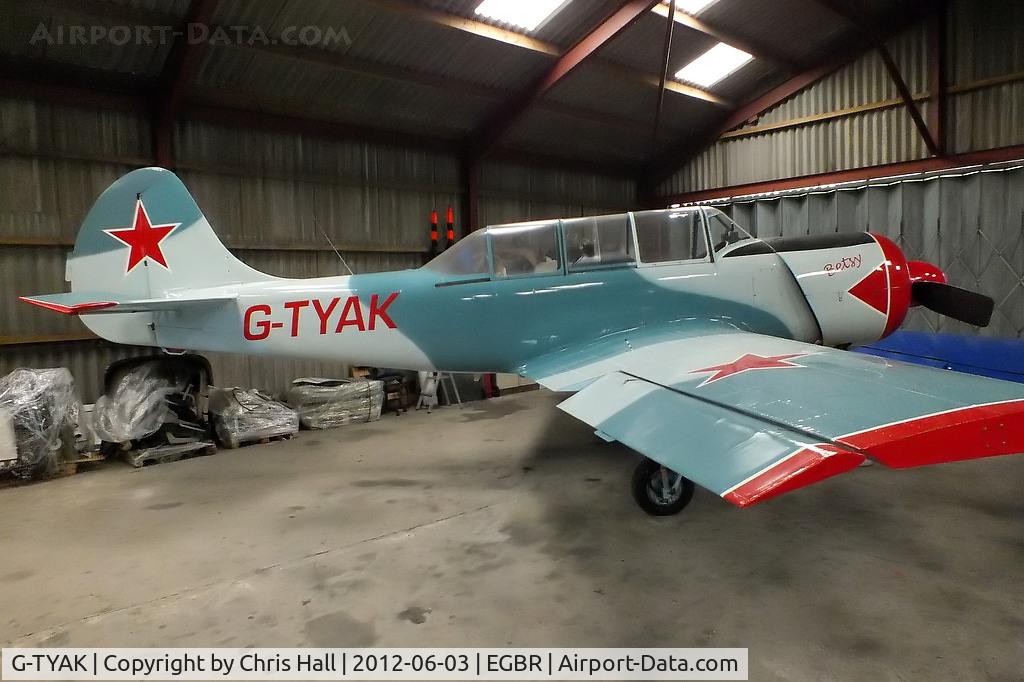 G-TYAK, 1989 Bacau Yak-52 C/N 899907, at Breighton Aerodrome, North Yorkshire