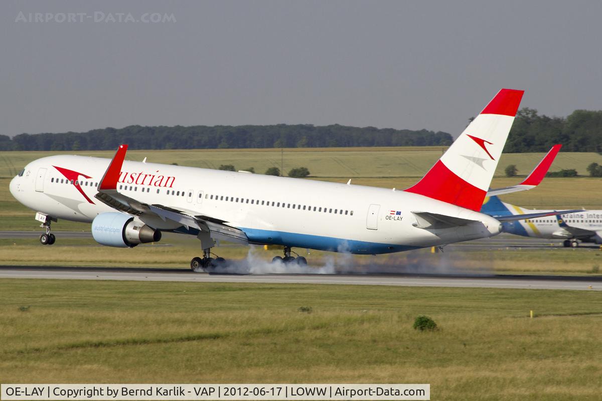 OE-LAY, 1998 Boeing 767-3Z9/ER C/N 29867, Burning some rubber on Rwy 16