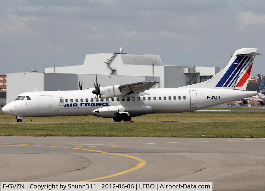 F-GVZN, 1998 ATR 72-212A C/N 563, Taxiing holding point rwy 32R in Air France c/s
