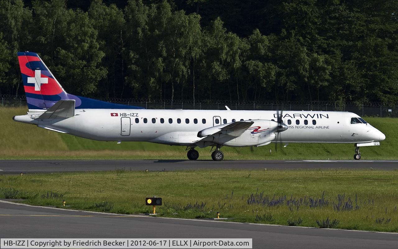 HB-IZZ, 1997 Saab 2000 C/N 2000-048, line up for departure