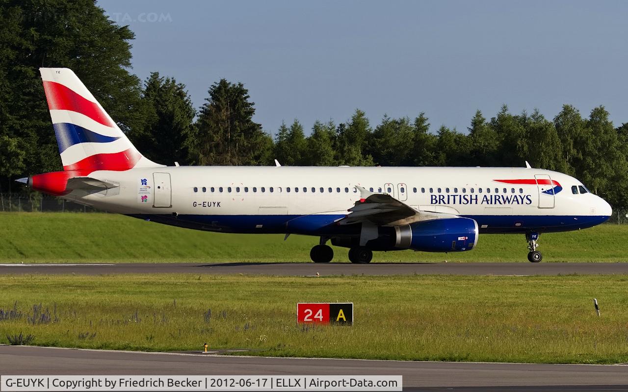 G-EUYK, 2010 Airbus A320-232 C/N 4551, line up for departure