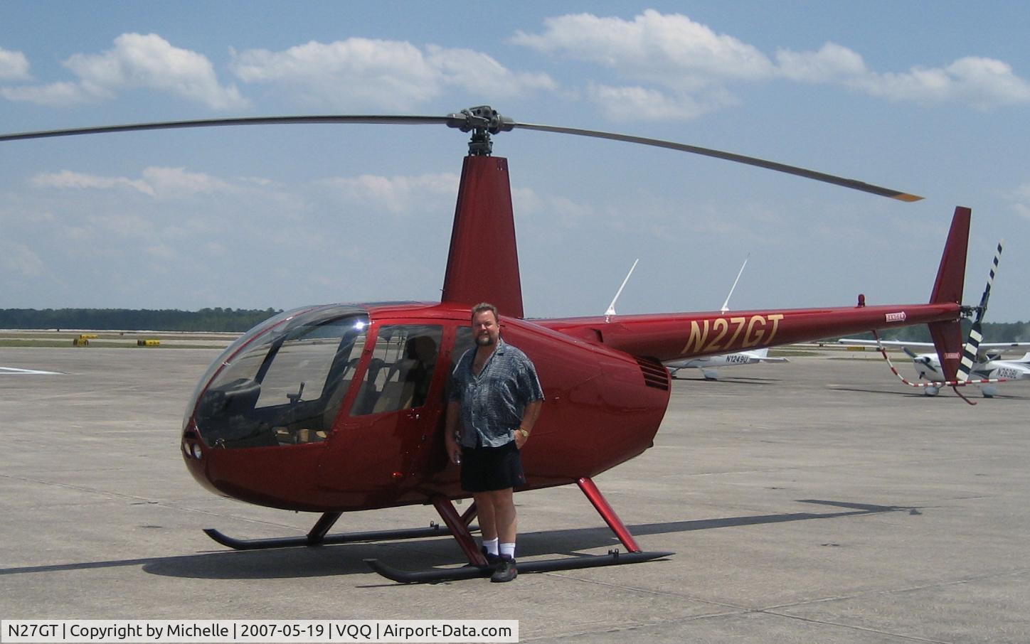 N27GT, 2006 Robinson R44 C/N 1603, My first heli here in Jacksonville Florida at Cecil Field (VQQ).  Sold her soon after this photo
to acquire a new Raven II with air conditioning, it is hot here in Florida.