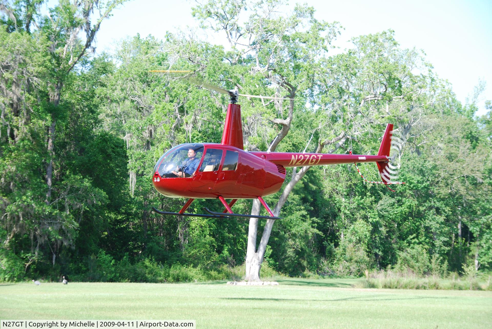 N27GT, 2008 Robinson R44 Raven II C/N 12338, SN12338 - Our second heli and first Raven II seen here showing off at the Raines Plantation in Welborn Florida. (April 2009)  Sold her to our friends in Germany soon after.