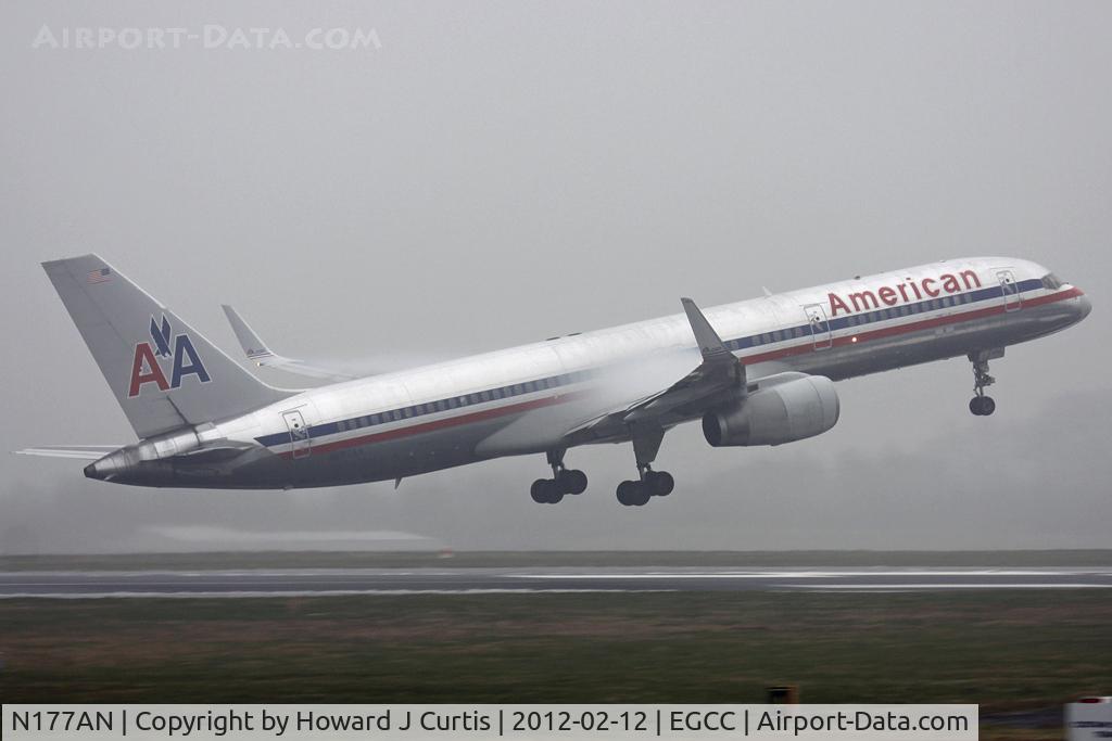N177AN, 2002 Boeing 757-223 C/N 32396, Creating its own small cloud as it departs.