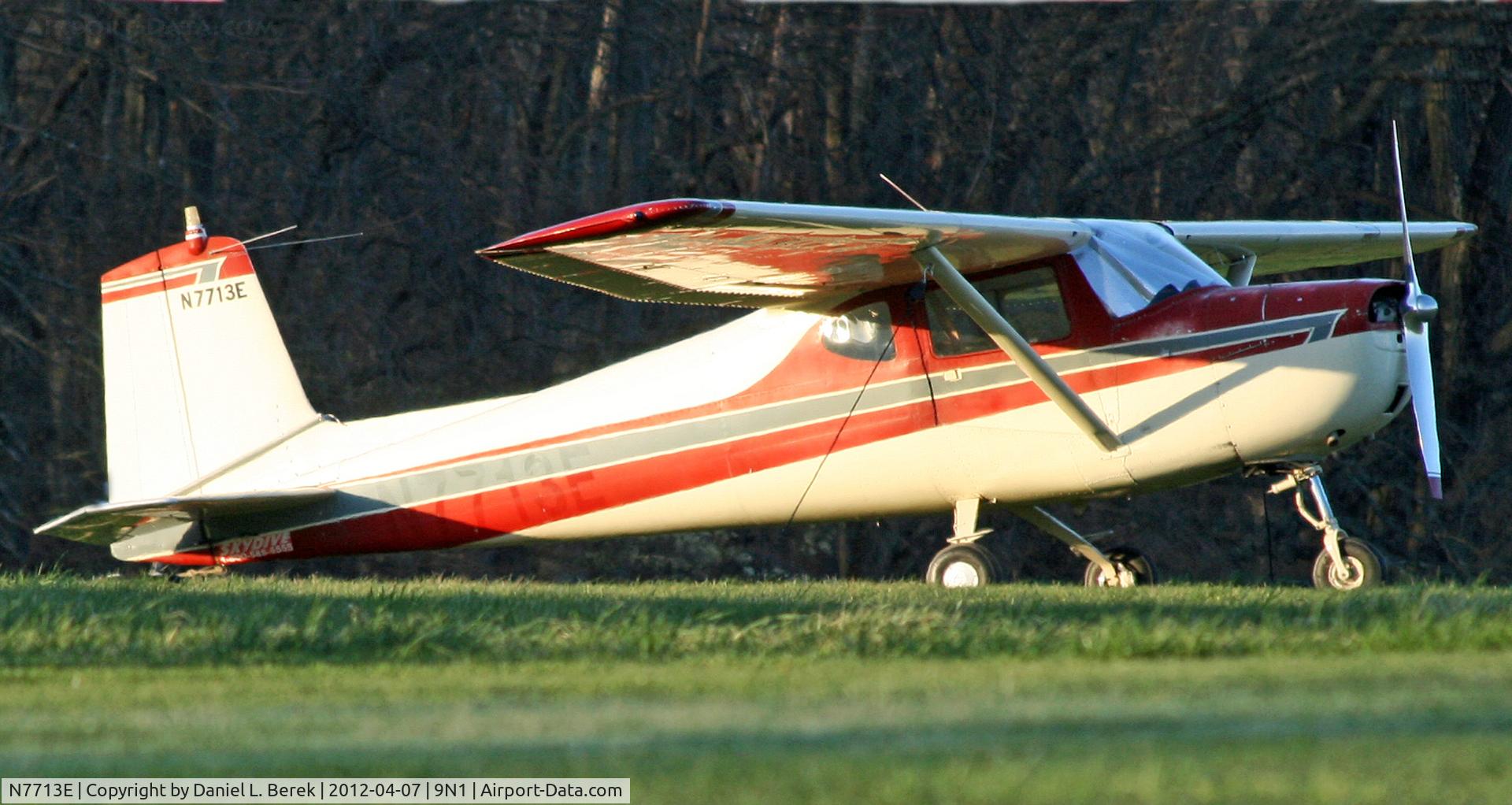 N7713E, 1959 Cessna 150 C/N 17513, Over a half century after leaving the assembly line, this fine bird still earns her owner a living.