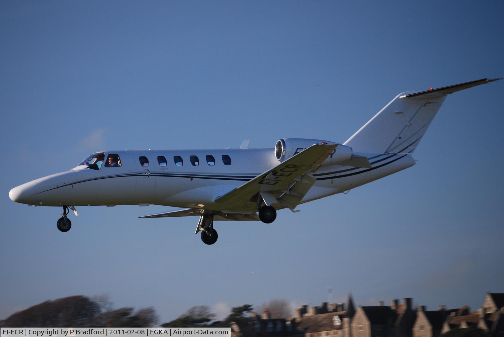 EI-ECR, 2008 Cessna 525A CitationJet CJ2+ C/N 525A-0438, Landing at Shoreham