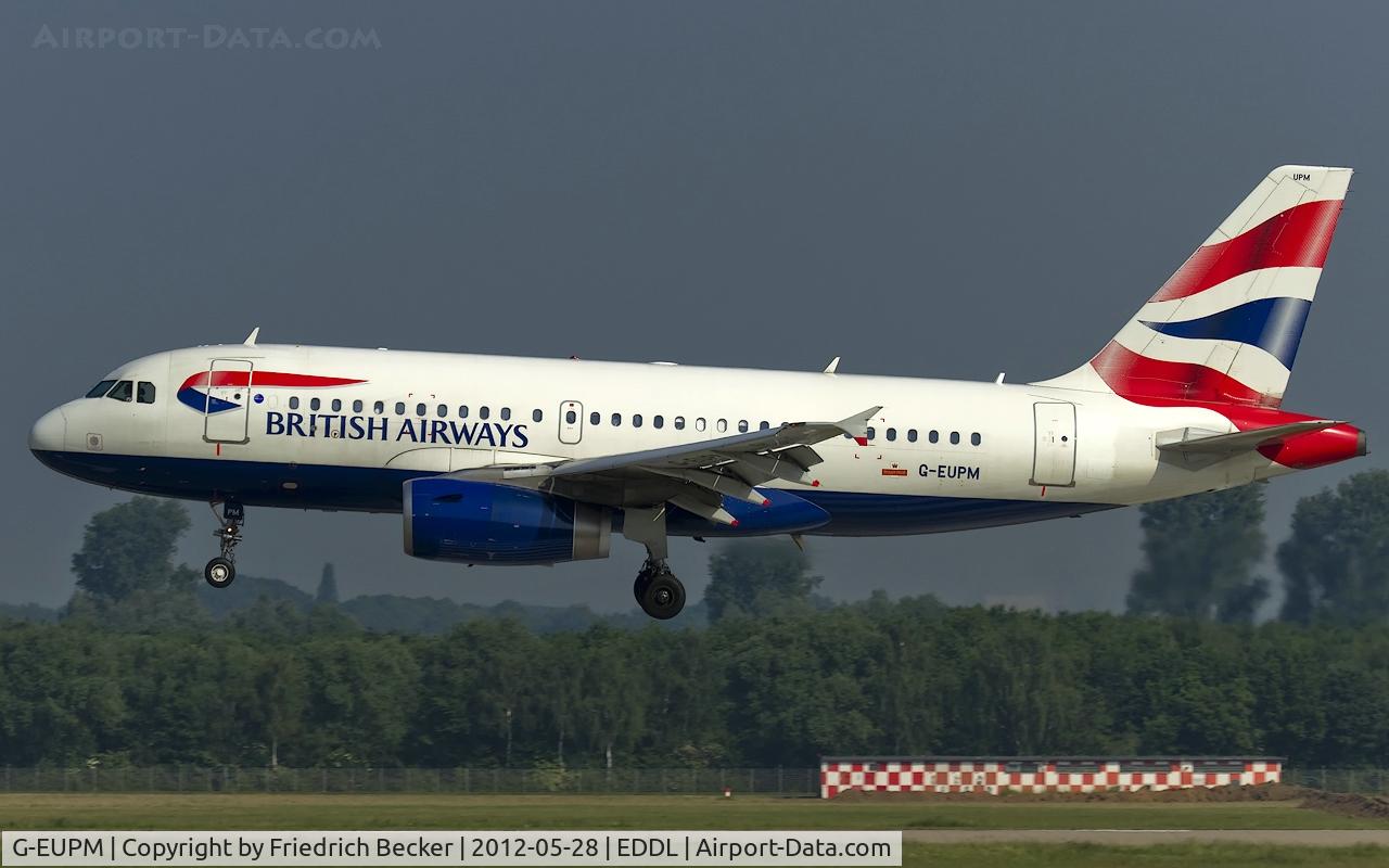 G-EUPM, 2000 Airbus A319-131 C/N 1258, short final RW23L
