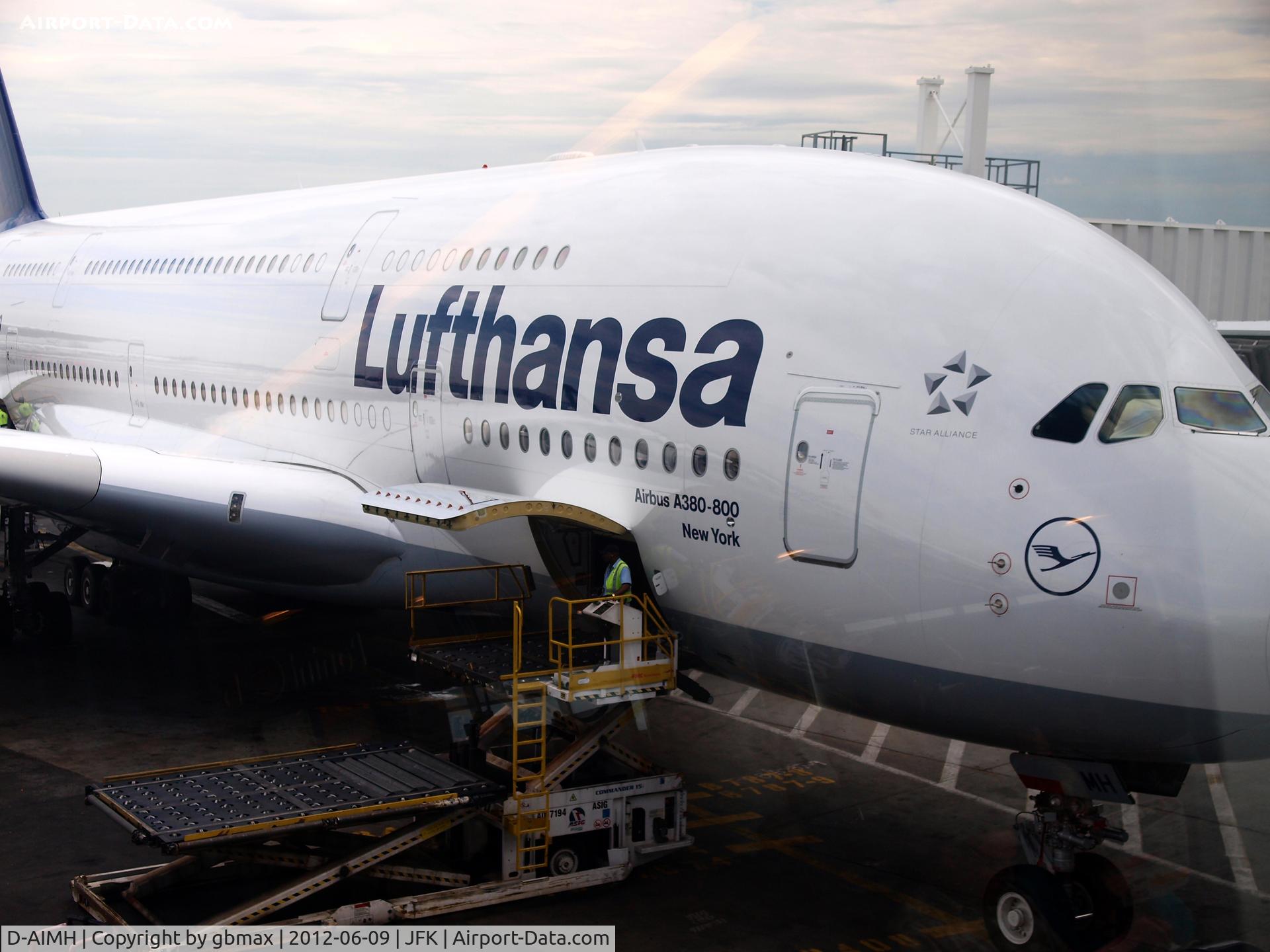D-AIMH, 2010 Airbus A380-841 C/N 070, Took this photo before boarding that airplane for flight from New Your to Frankfurt