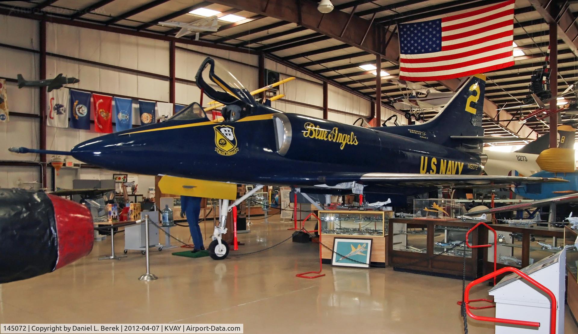 145072, Douglas A-4C Skyhawk C/N 12318, This aircraft is a new display at the Air Victory Museum; she has been repainted to represent part of the Blue Angels team.