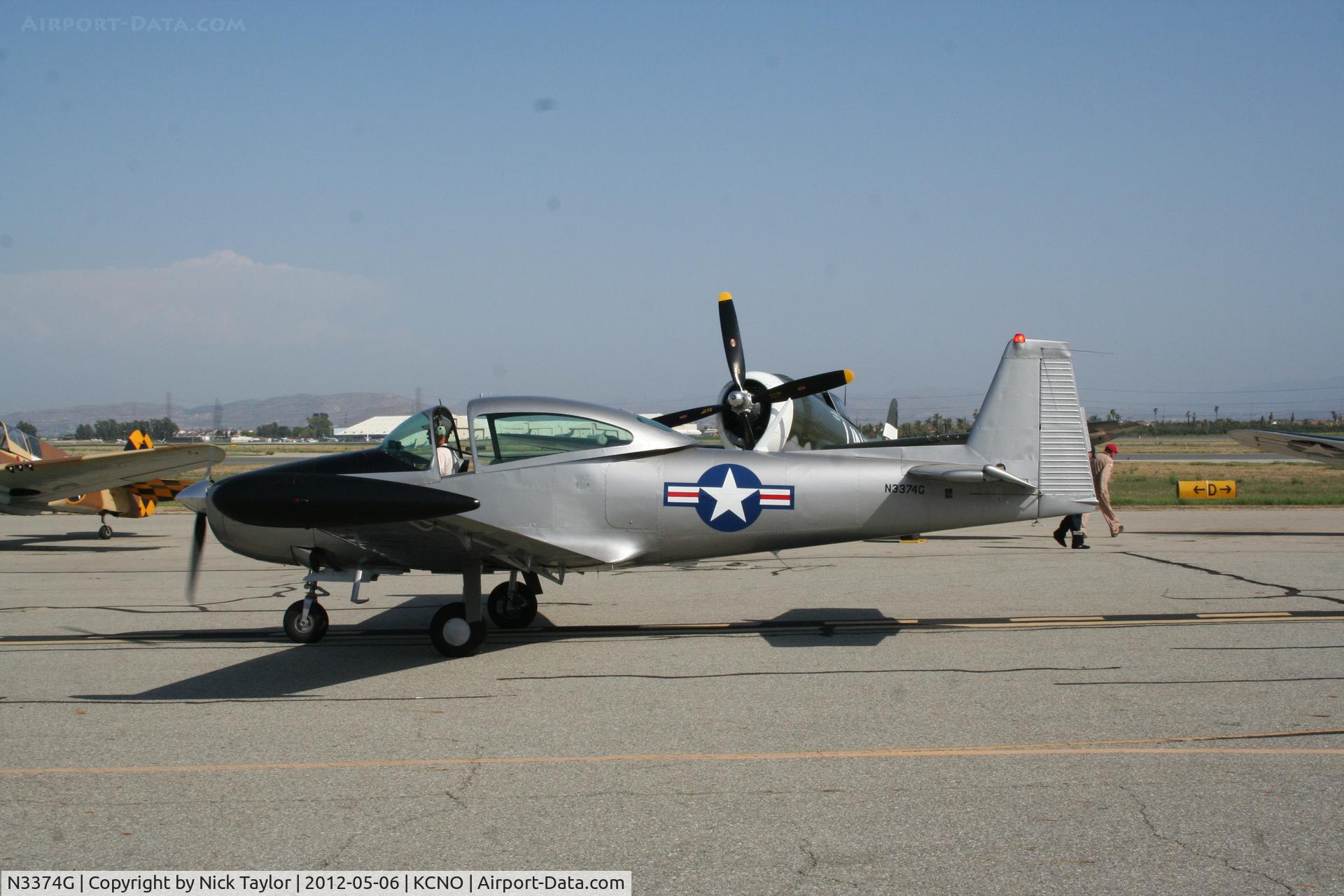 N3374G, 1948 Ryan Navion C/N NAV-4-1280, Departing