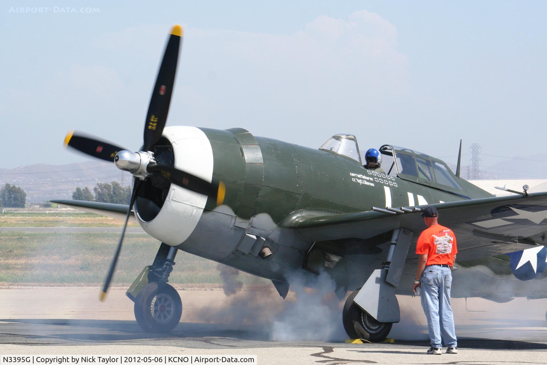 N3395G, 1942 Republic P-47G-15-CU Thunderbolt C/N 42-25254, Starting up