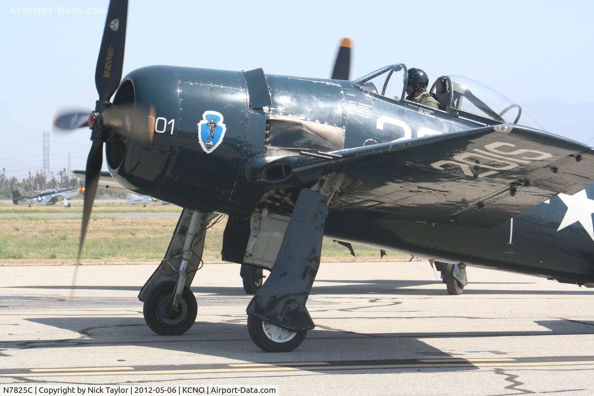 N7825C, 1948 Grumman F8F-2 (G58) Bearcat C/N D.1227, Taxi out