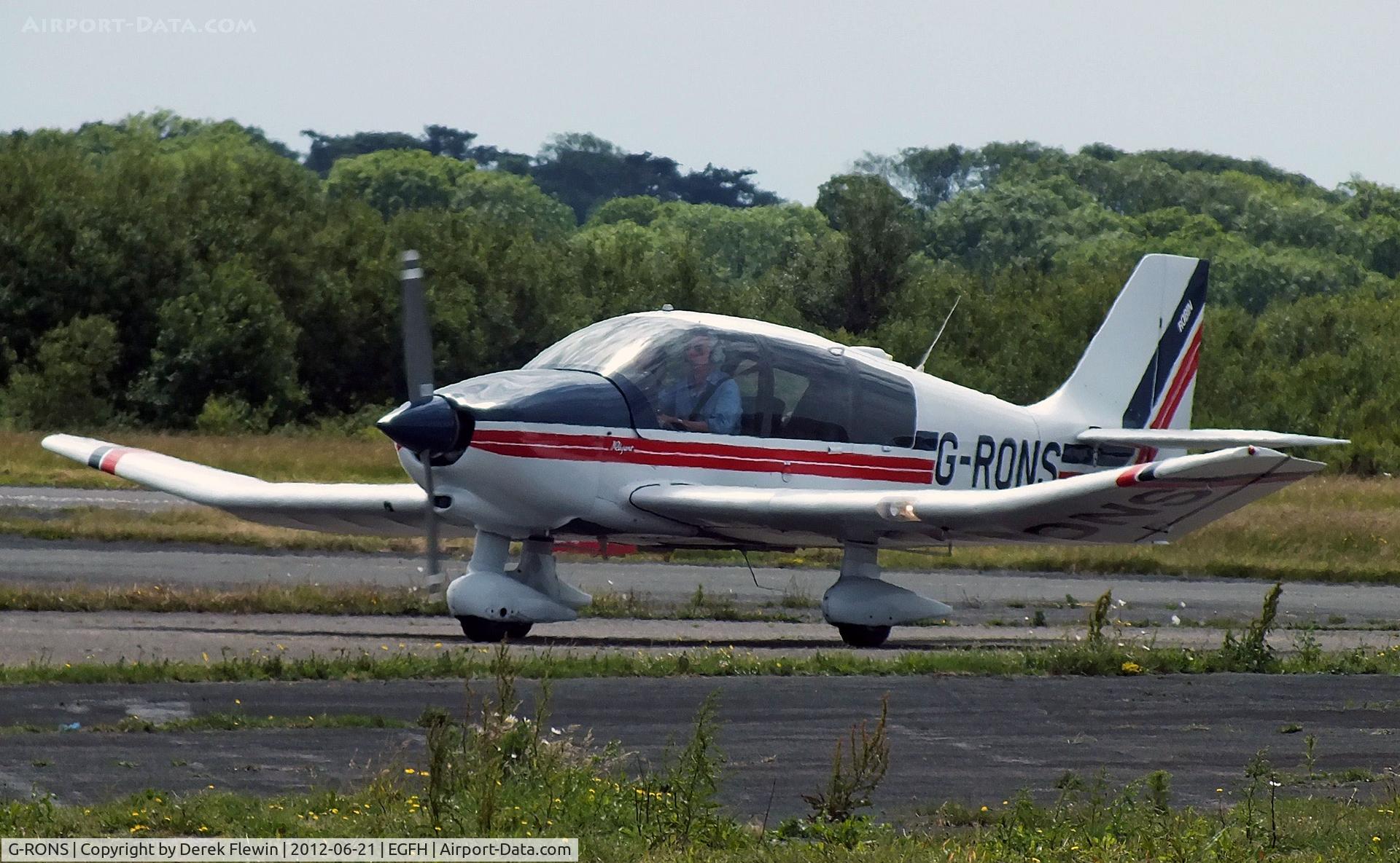 G-RONS, 1991 Robin DR-400-180 Regent Regent C/N 2088, EGFH resident going to EGBJ.