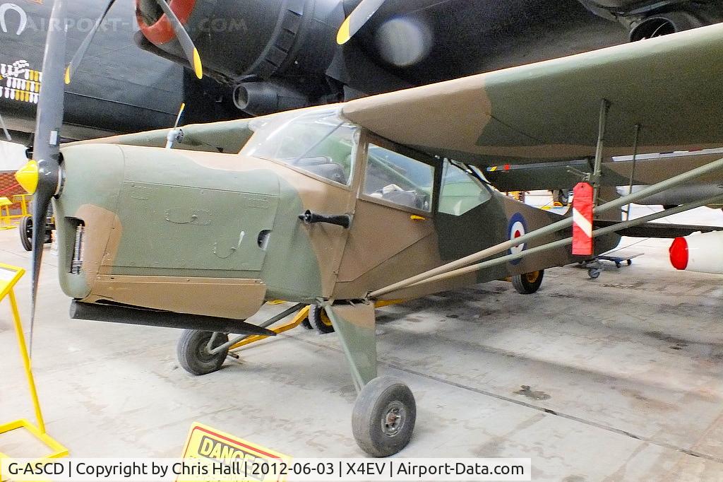 G-ASCD, 1962 Beagle A-61 Terrier 2 C/N B.615, After initial military service with 663 and 651 Army Co-operation Squadrons as a spotter aircraft for the Royal Artillery, the Museum's aircraft was converted for civilian use as a Beagle Terrier, registration G-ASCD.