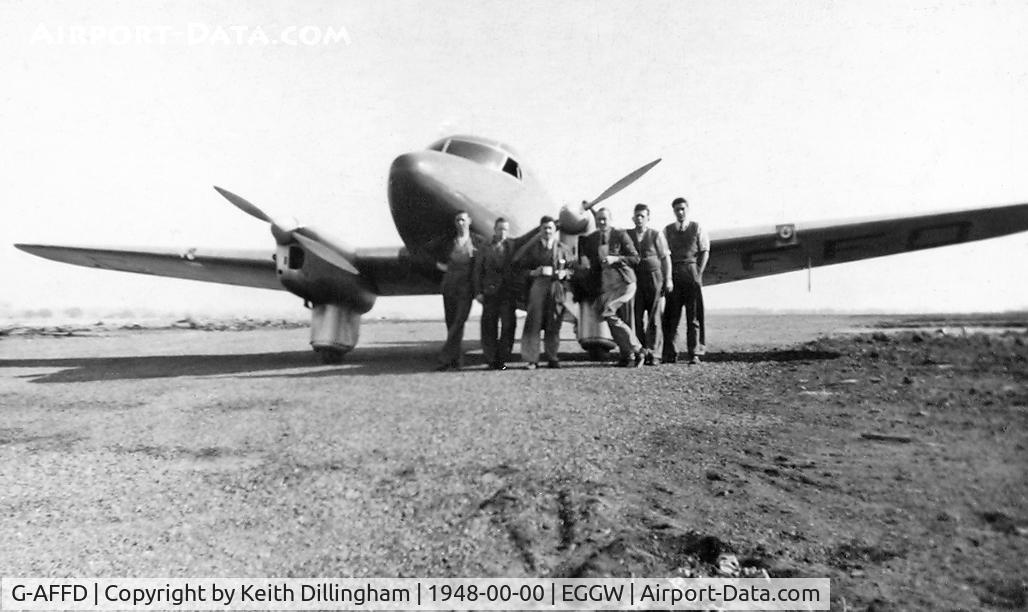 G-AFFD, 1938 Percival P-16 Q-6 Petrel C/N Q-21, Percival Q6; Probably taken in 1948 at Luton Airport shortly after completion of manufacture.