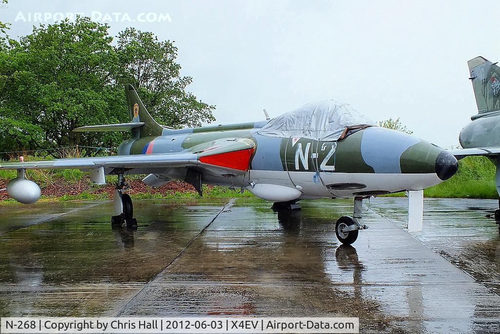 N-268, Hawker Hunter FGA.78 C/N 8947, Hunter FGA.78. The Museum's aircraft was originally a Mk 6, built under licence in Holland and served with the Royal Dutch Air Force before conversion to an FGA.78. It was with the Qatar Air Force for ten years, coming to the Museum in 1992.