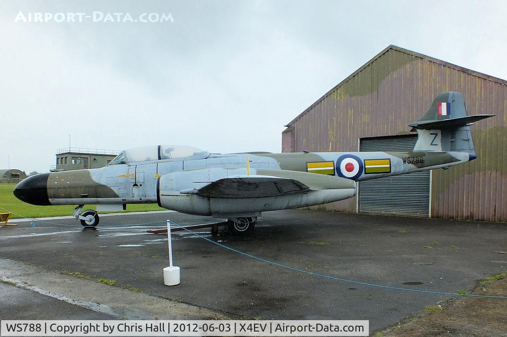 WS788, 1954 Gloster Meteor NF(T).14 C/N Not found WS788, The Museum's aircraft was built at Bagington, Coventry, in February 1954. In July 1954, it was issued to 152 Squadron at Wattisham. It served with the No.1 Air Navigation School at Thorney Island and later at No.2 School at Stradishall