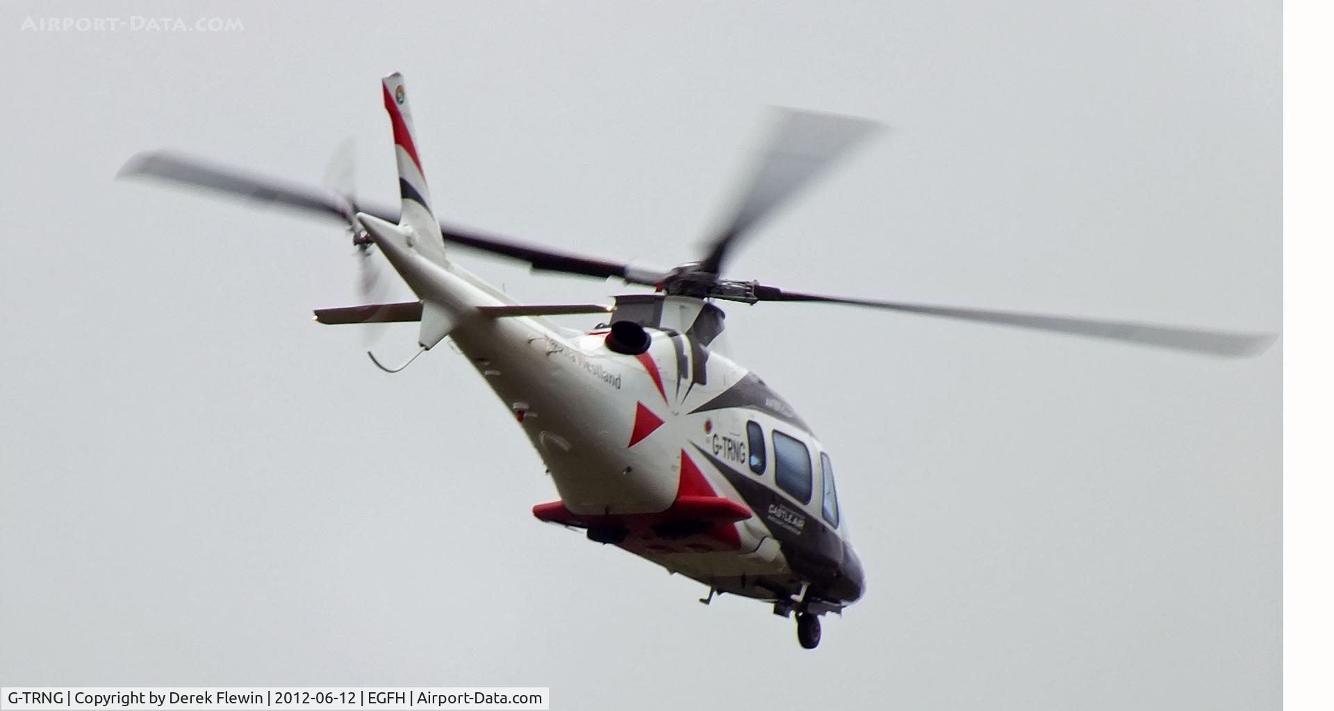 G-TRNG, 2002 Agusta A-109E Power C/N 11156, Departing EGFH.